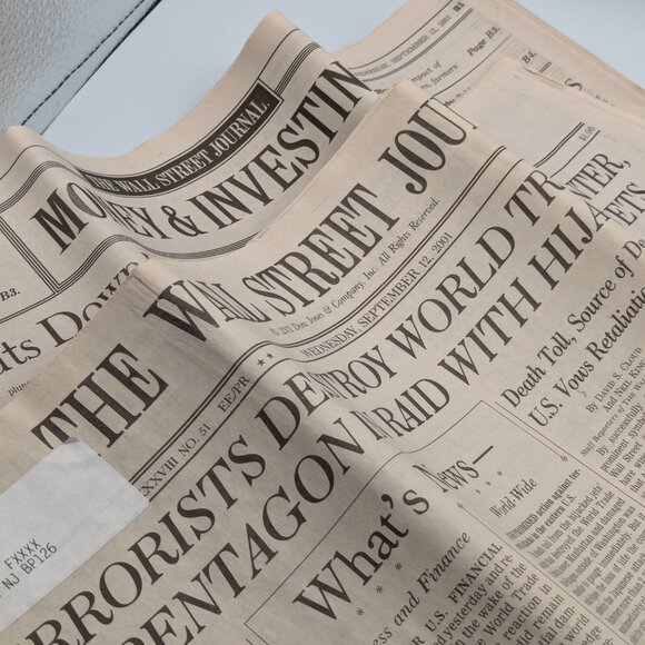 Wall Street Journal Sep 12, 2001, "Terrorists Destroy World Trade Center" - Picture 4 of 5